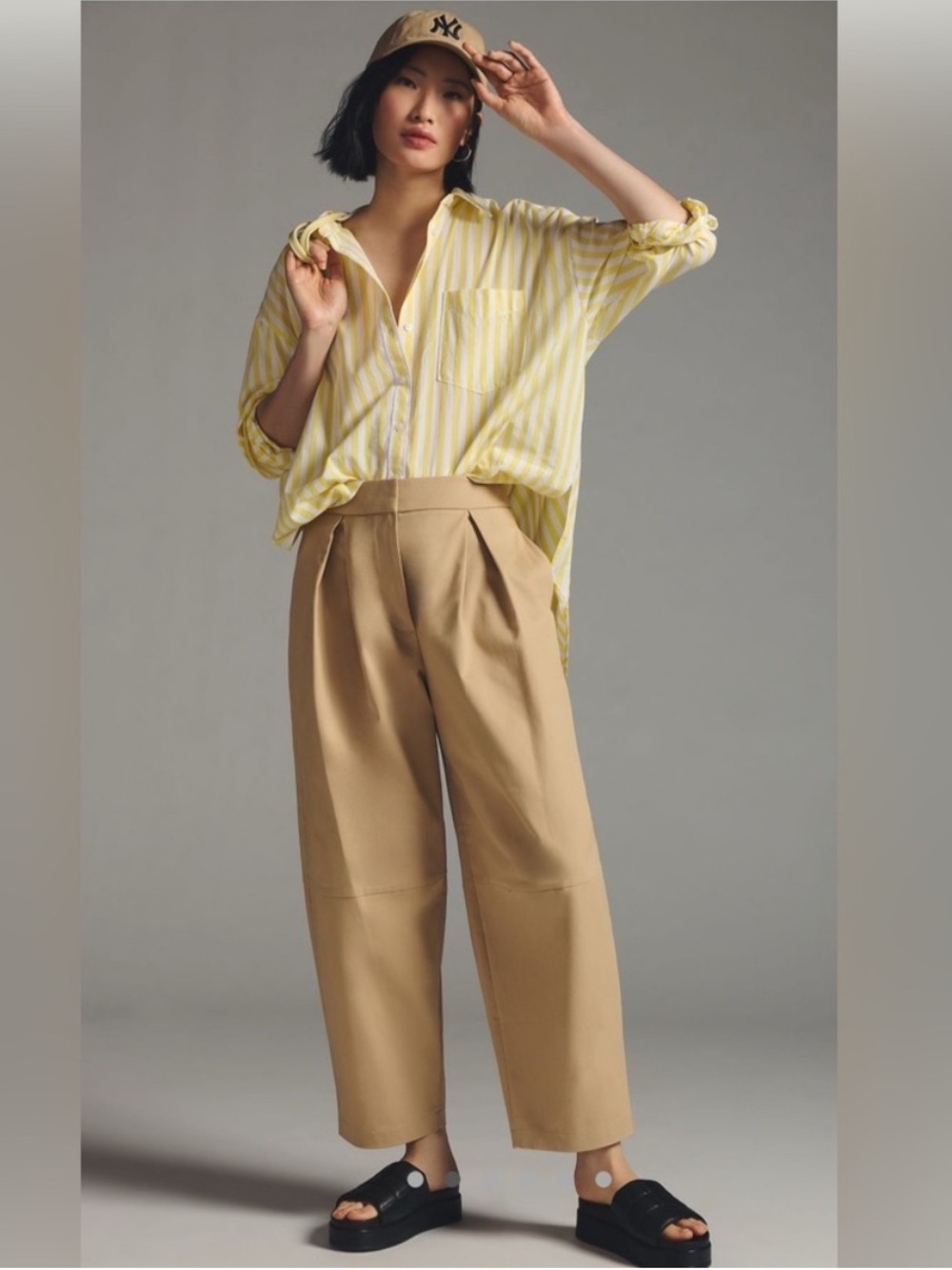 Anthropology Exquise Seamed Barrel Leg Trouser Chinos